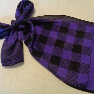 PURPLE DRAGON PURPLE & BLACK SILKY RETRO SCARF